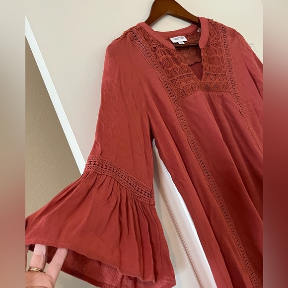 Westport Vibrant Spice Color 3/4 Sleeve Ruffle Rayon Blouse Women’s Size XS-M - Picture 5 of 13